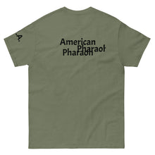 Load image into Gallery viewer, Image of American Pharoah Unisex Classic Tee with Military Green Back